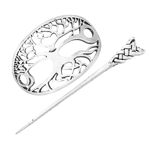 HAPINARY Vintage Haarknoten Manschette für Damen Dutt Haarklammer Minimalistisches Haar Accessoire Silber für Lange Haare mit Gummiband von HAPINARY