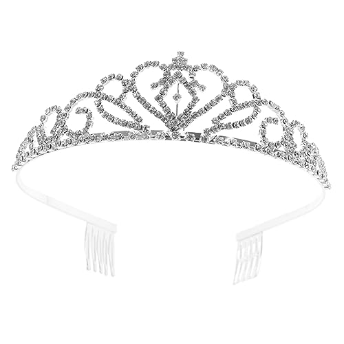 HAPINARY Wasserdichte Tiara Krone Haarkamm mit Funkelnden Strasssteinen Silberner Braut Haarreif für Hochzeit und Party Langlebiger Haarschmuck für Damen Einfach zu Pflegen und Elegant von HAPINARY
