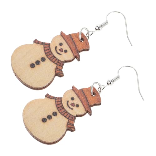 HAPINARY Weihnachtliche Holzohrringe Schneemann Weihnachtsbaum Dangle Handgefertigt Hautfreundlich Minimalistisches Design Vielseitiger Schmuck für Damen Mädchen Winterfest von HAPINARY