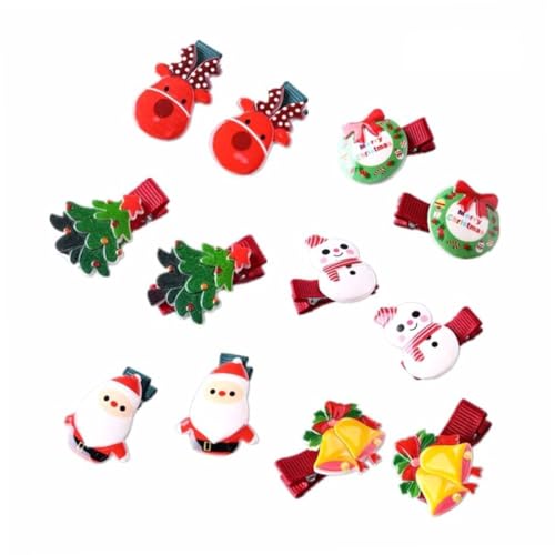 HAPINARY 6 Paar Weihnachtshaarnadeln Für Kinder Acryl Haarspangen Gemischter Stil Kopfbedeckung von HAPINARY