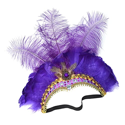 HAPINARY Headdress Mit Federn Und Pailletten Verstellbares Haarband Für Partys Cosplay Und Festlichkeiten Für Karneval Halloween Und Weihnachtsfeiern von HAPINARY