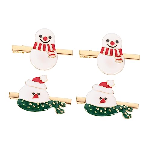 HAPINARY 4stücke Weihnachts-haarspangen Schneemann-design Für Festliche Frisuren Und Weihnachtsfeiern Süße Haaraccessoires Für Damen Und Mädchen von HAPINARY