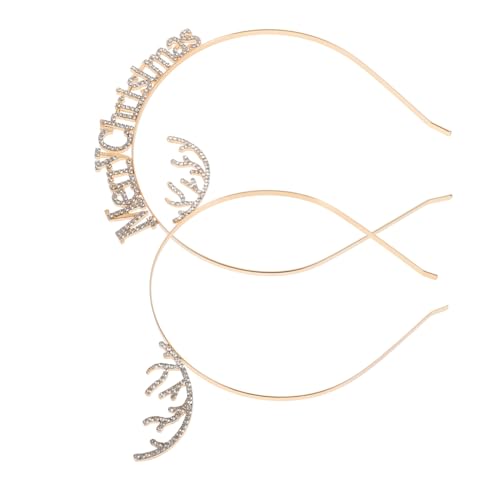 HAPINARY 2er Weihnachts-stirnband Party-haarband Strass-kopfschmuck Deko Damen-haar-accessoire von HAPINARY