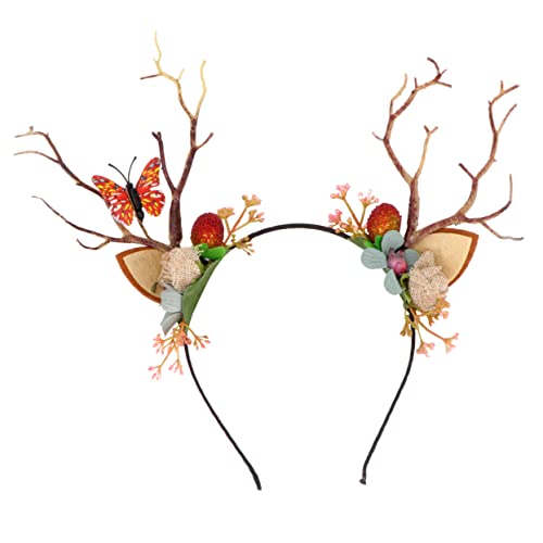 HAPINARY Zweiggeweih-haarreif Mit Vogel-und Beerenmotiv Stirnband Für Halloween-weihnachtsfeiern Cosplay-party-dekoration von HAPINARY