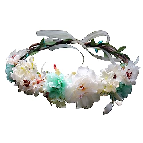 HAPINARY Tiara Haargummi Haarband Haarschmuck Blumenstirnbänder Für Mädchen Brautkopfbedeckung Blumenmädchen Strandresort Stirnband von HAPINARY