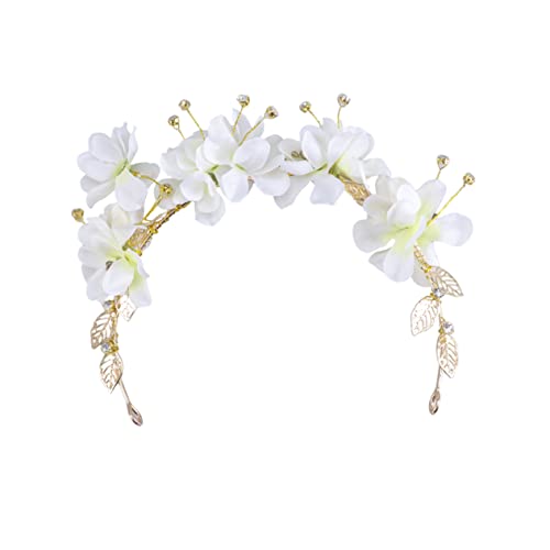 HAPINARY haarschmuck Haarband Brautkopfschmuck für die Hochzeit Accessoires für weiße Haare Tiara Haargummi Kopfschmuck aus künstlichen Blumen frauen kopfschmuck die Blumen von HAPINARY