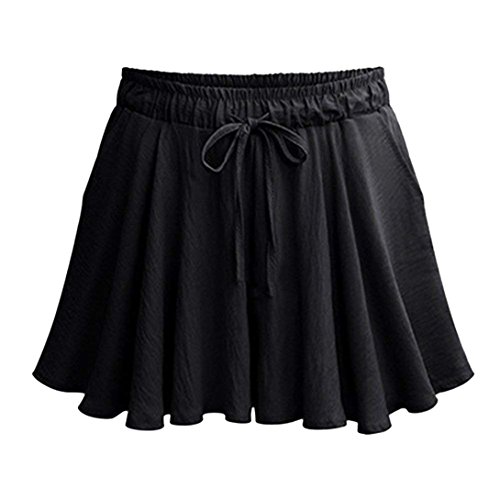 HAPPECA Damen Sommer Lose Weites Bein Strand Shorts Casual Breites Bein Kurze Hosen Elastischem Taillenband Short Pants von HAPPECA