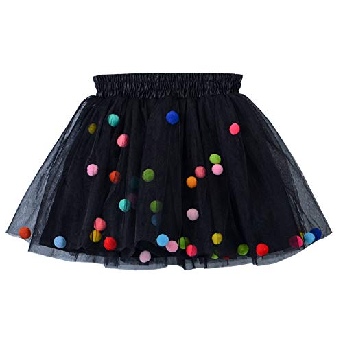 Happy Cherry Baby Mädcehn Tüllrock Mit Süß kleinball Ball Tanzkleid Ballett Rock Tütü Tanz Tutu Petticoat Clubwear Ruffle Unterrock Kostüm Tüllrock in Schwarz Größe L von Happy Cherry