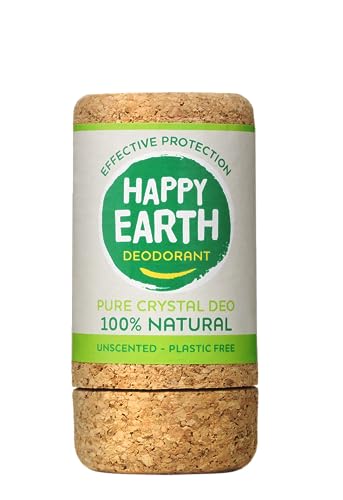 Happy Earth Deodorant - Für Damen und Herren - Deo Roller - 100% Natürliche Inhaltsstoffe & Vegan - Crystal Stick Unparfümiert - 90 ML von HAPPY EARTH