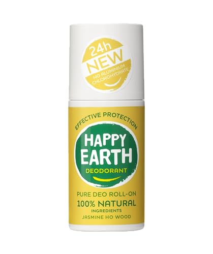 Happy Earth Deodorant - Für Damen und Herren - Deo Roller - 100% Natürliche Inhaltsstoffe & Vegan - Jasmine Ho Wood - 75 ML von HAPPY EARTH