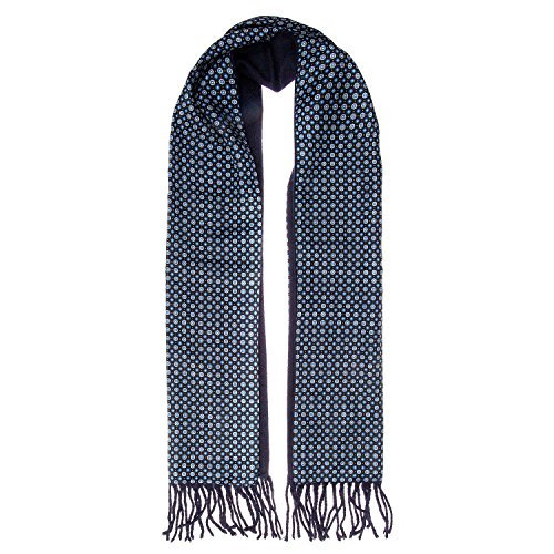 HAPPY EDITION Eleganter Double Face Schal, Business Schal in verschiedenen Variationen, 27 x 138 cm, Farbe:Blau von HAPPY EDITION