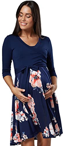 HAPPY MAMA Damen Umstandskleid Stillkleid 3/4 Ärmel 525 (Style 5, 42-44, XL) von HAPPY MAMA