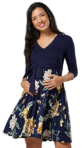 HAPPY MAMA Damen Umstandskleid Stillkleid 3/4 ?rmel 525 (Farbe 12, 42-44, XL) von HAPPY MAMA