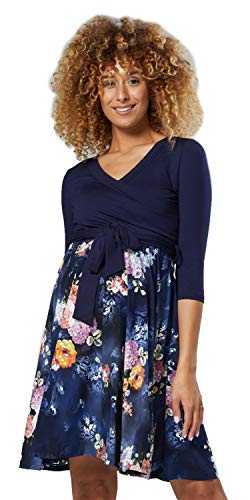 HAPPY MAMA Damen Umstandskleid Stillkleid 3/4 Ärmel 525 (Farbe 17, 42-44, XL) von HAPPY MAMA