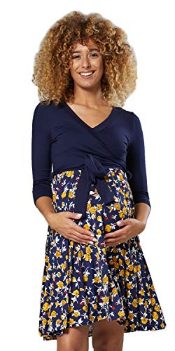 HAPPY MAMA Damen Umstandskleid Stillkleid 3/4 ?rmel 525 (Farbe 18, 40-42, L) von HAPPY MAMA