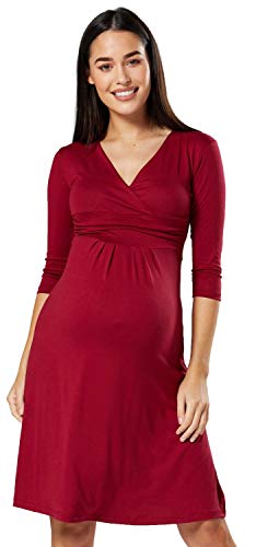 HAPPY MAMA Maternity Damen Viskose Kleid Knie Länge 282p (Purpur, 46, 3XL) von HAPPY MAMA