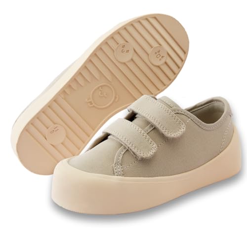 HAPPY NOCNOC Jungen Mädchen Kinder Schuhe mit Doppelschlaufen und Klettverschluss, leichte Canvas Sneaker mit Sportsohle von HAPPY NOCNOC