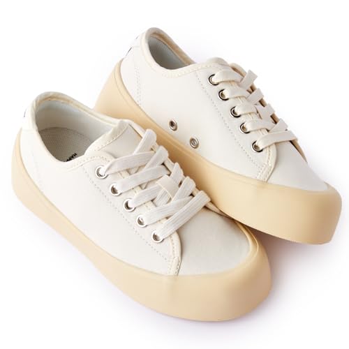 HAPPY NOCNOC Jungen Mädchen Kinder Schuhe mit Schnürsenkeln, leichte Canvas Sneaker mit Sportsohle von HAPPY NOCNOC