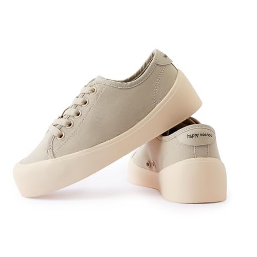 HAPPY NOCNOC Jungen Mädchen Kinder Schuhe mit Schnürsenkeln, leichte Canvas Sneaker mit Sportsohle von HAPPY NOCNOC