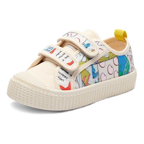 HAPPY NOCNOC Jungen Mädchen Schuhe, leichte und verstellbare modische Canvas Sneakers mit Süßigkeiten Sohle von HAPPY NOCNOC