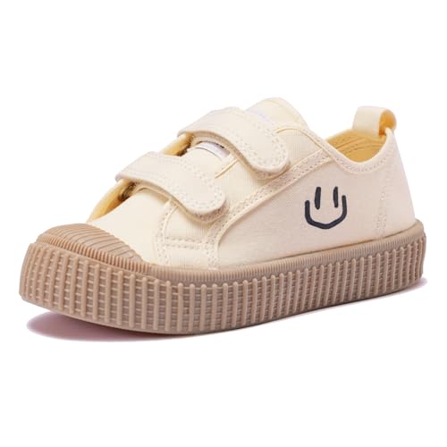 HAPPY NOCNOC Jungen Mädchen Schuhe, leichte und verstellbare modische Canvas Sneakers mit Süßigkeiten Sohle von HAPPY NOCNOC