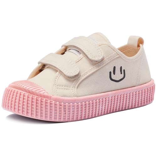 HAPPY NOCNOC Jungen Mädchen Schuhe, leichte und verstellbare modische Canvas Sneakers mit Süßigkeiten Sohle von HAPPY NOCNOC
