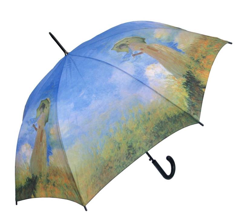 HAPPY RAIN Langregenschirm Automatik Regenschirm mit Motiv Claude Monet Frau mit Sonnenschirm, Künstlerschirm von HAPPY RAIN