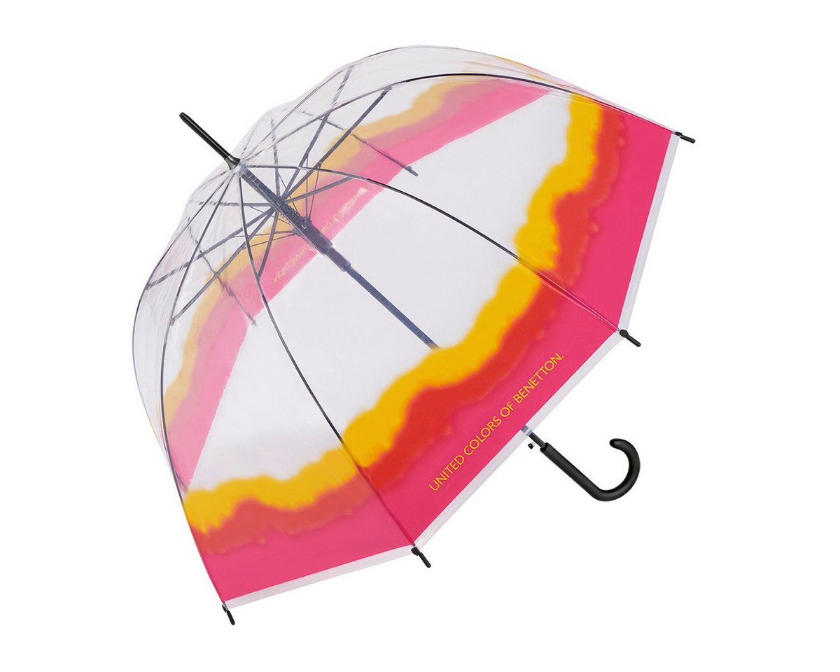 HAPPY RAIN Stockregenschirm Benetton Long AC Domeshape Damen Stockschirm Transparent Batic, leicht von HAPPY RAIN