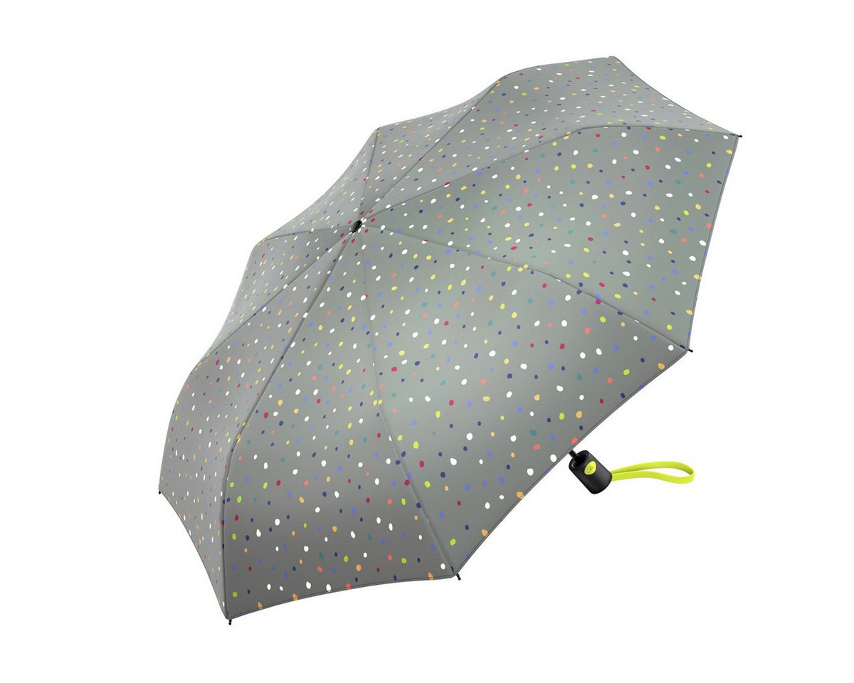 HAPPY RAIN Taschenregenschirm Benetton Taschenschirm Mini AC Punkte Auf-Automatik Dots Grey, leicht von HAPPY RAIN