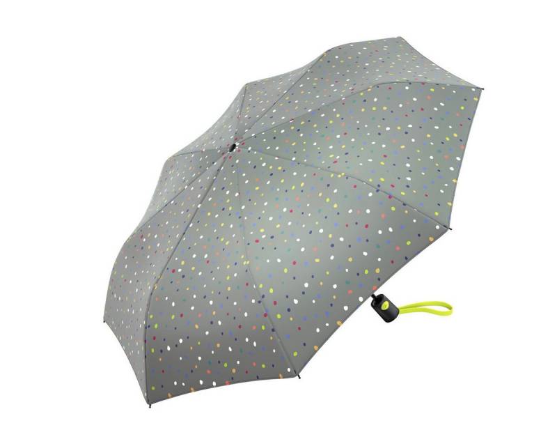 HAPPY RAIN Taschenregenschirm Benetton Taschenschirm Mini AC Punkte Auf-Automatik Dots Grey, leicht von HAPPY RAIN