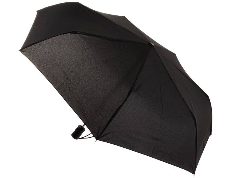 HAPPY RAIN Taschenregenschirm Essentials Taschenschirm mit Vollautomatik und Schirmhülle Schwarz, Vollautomatik von HAPPY RAIN