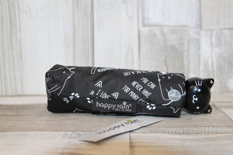 HAPPY RAIN Taschenregenschirm Taschenschirm HappyRain schwarz Katzen von HAPPY RAIN