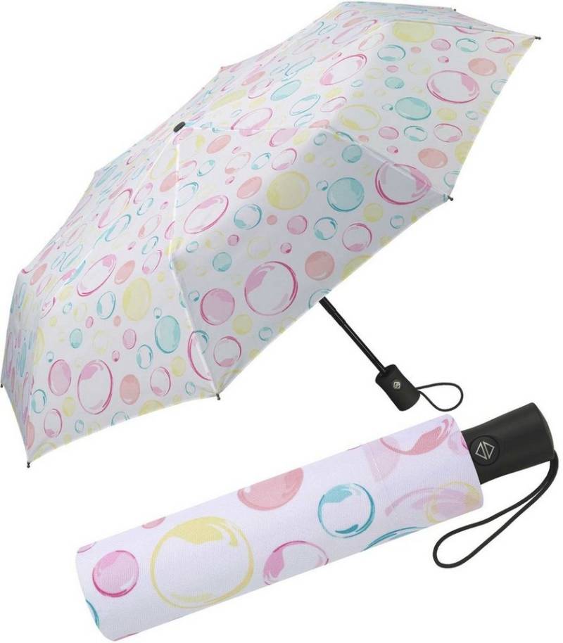 HAPPY RAIN Taschenregenschirm schöner Damen-Regenschirm mit Auf-Zu-Automatik, zauberhafte Motive in zarten Pastellfarben von HAPPY RAIN