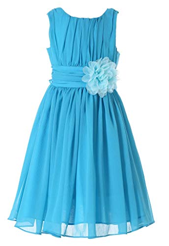 HAPPY ROSE Juniorbrautjungfernkleid Abschlussball-Partykleid Chiffon Aqua Blau 12_Jahre von HAPPY ROSE