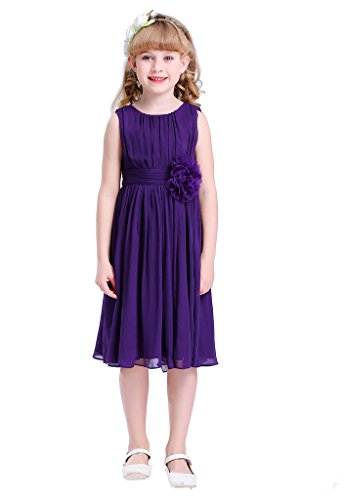 HAPPY ROSE Juniorbrautjungfernkleid Abschlussball-Partykleid Chiffon Lila 8_Jahre von HAPPY ROSE