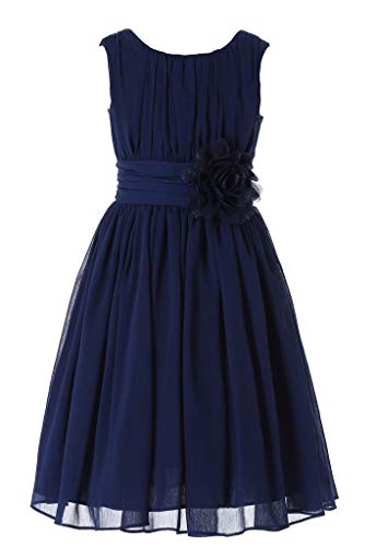 HAPPY ROSE Juniorbrautjungfernkleid Abschlussball-Partykleid Chiffon Marine 14_Jahre von HAPPY ROSE
