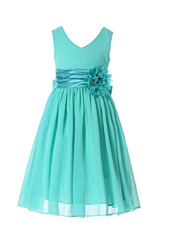 HAPPY ROSE Juniorbrautjungfernkleid Abschlussball-Partykleid Chiffon Türkis 8_Jahre von HAPPY ROSE