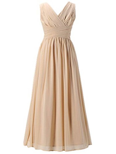 HAPPY ROSE Juniorbrautjungfernkleid Abschlussball-Partykleid Kleid für Mädchen Langes Champagne 14_Jahre von HAPPY ROSE