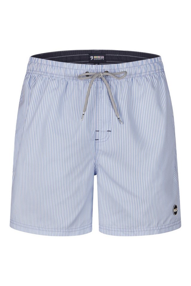 HAPPY SHORTS Badehose HAPPY SHORTS Herren Badeshorts Strandshort Hellblau Streifen S - XXL von HAPPY SHORTS