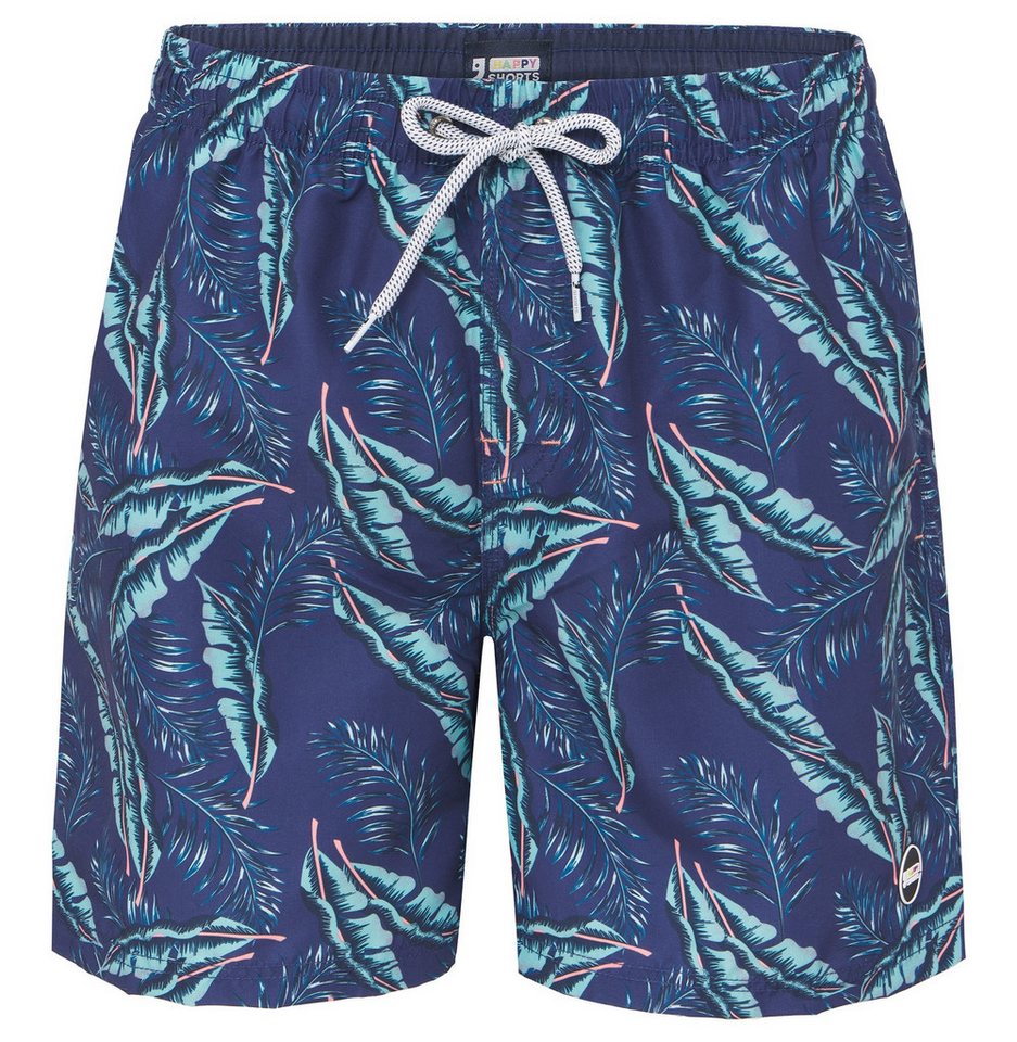 HAPPY SHORTS Badehose HAPPY SHORTS Herren Badeshorts Strandshorts Hawaii Blätter S - XXL von HAPPY SHORTS