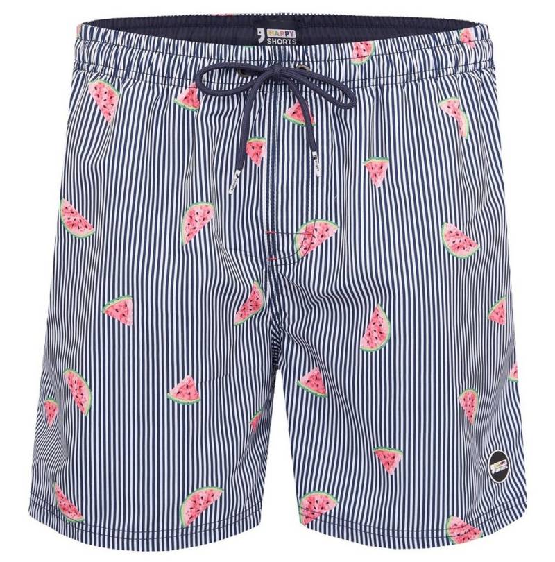 HAPPY SHORTS Badehose HAPPY SHORTS Herren Badeshorts Strandshorts Melone Streifen S - XXL von HAPPY SHORTS