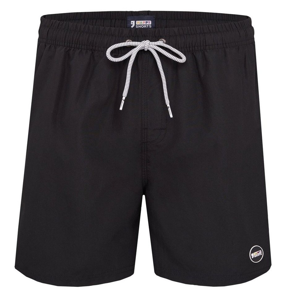 HAPPY SHORTS Badehose HAPPY SHORTS Herren Badeshorts Strandshorts Solid Black S - XXL von HAPPY SHORTS