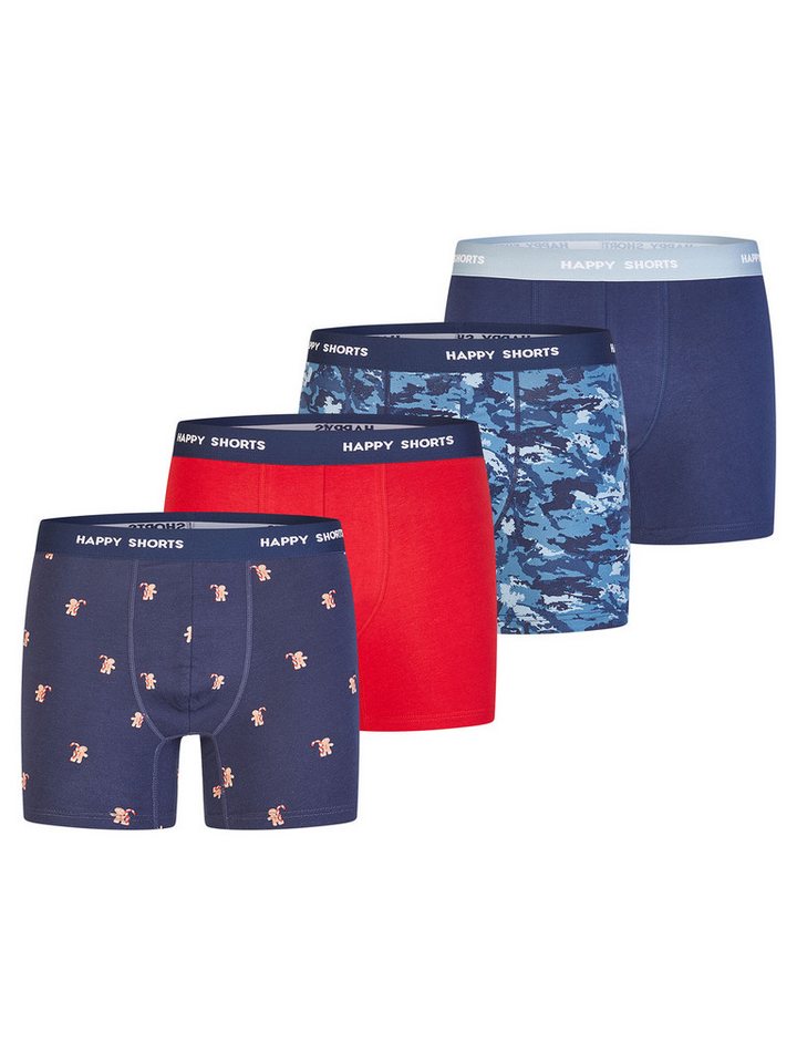 HAPPY SHORTS Boxer Christmas (4-St) Boxershorts, Unterhose, Boxerbriefs von HAPPY SHORTS