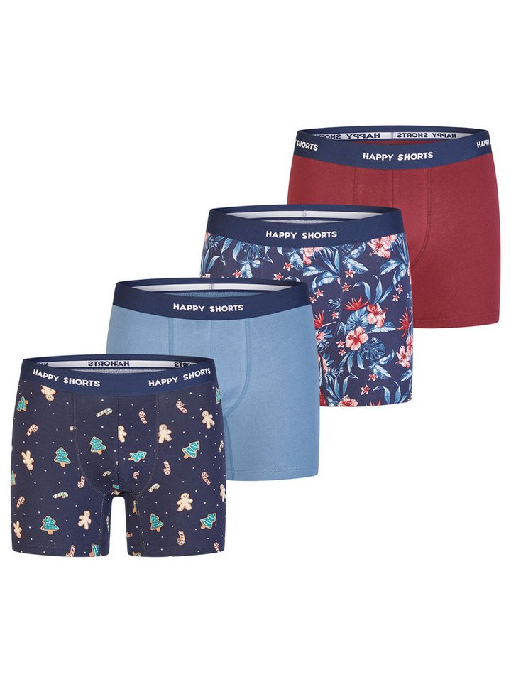 HAPPY SHORTS Boxer Christmas (4-St) Boxershorts, Unterhose, Boxerbriefs von HAPPY SHORTS