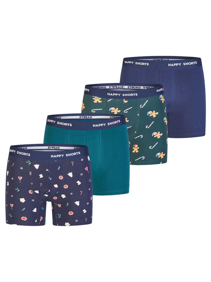 HAPPY SHORTS Boxer Christmas (4-St) Boxershorts, Unterhose, Boxerbriefs von HAPPY SHORTS