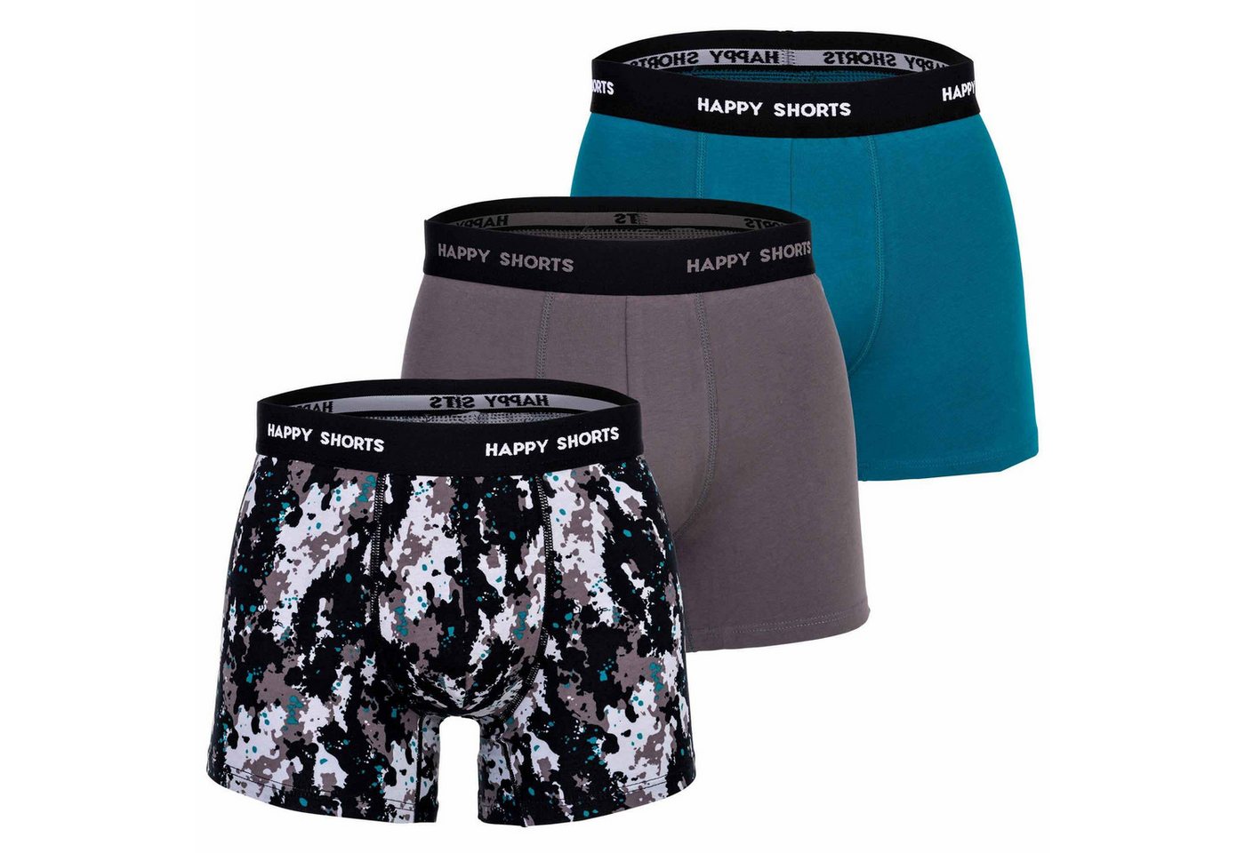 HAPPY SHORTS Boxer Herren Boxershorts, 3er Pack - Retro Jersey von HAPPY SHORTS