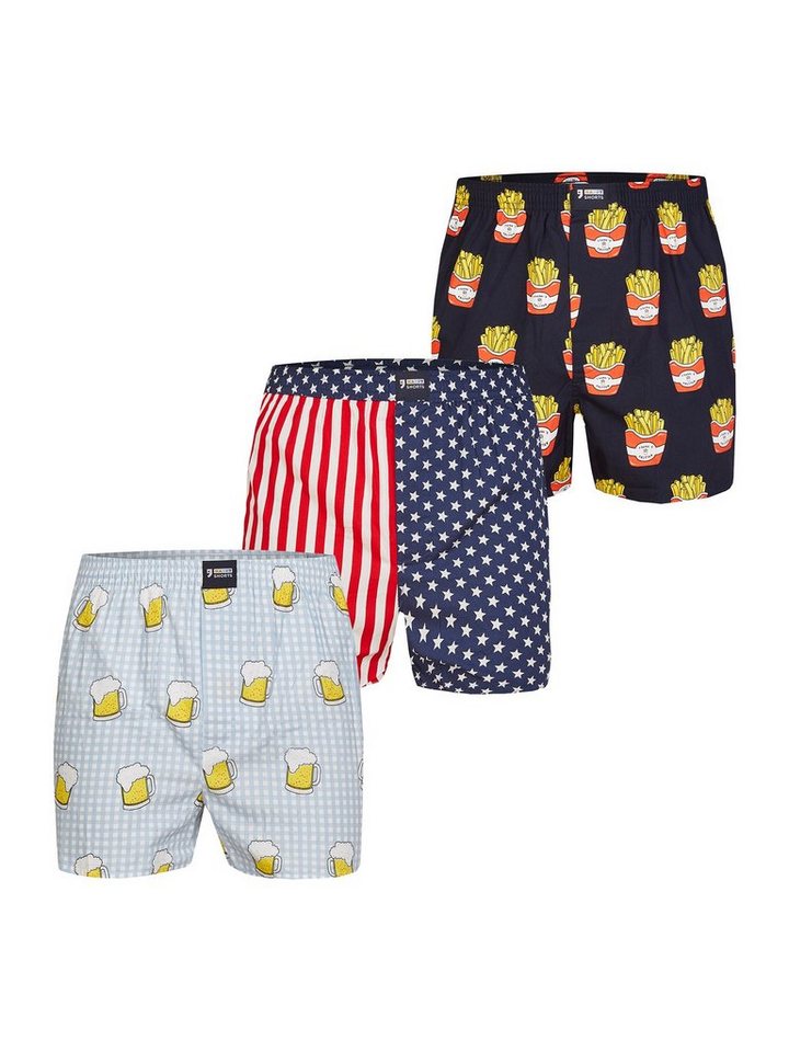 HAPPY SHORTS Boxer Print Sets (3-St) Unterhose Unterwäsche Loungewear von HAPPY SHORTS