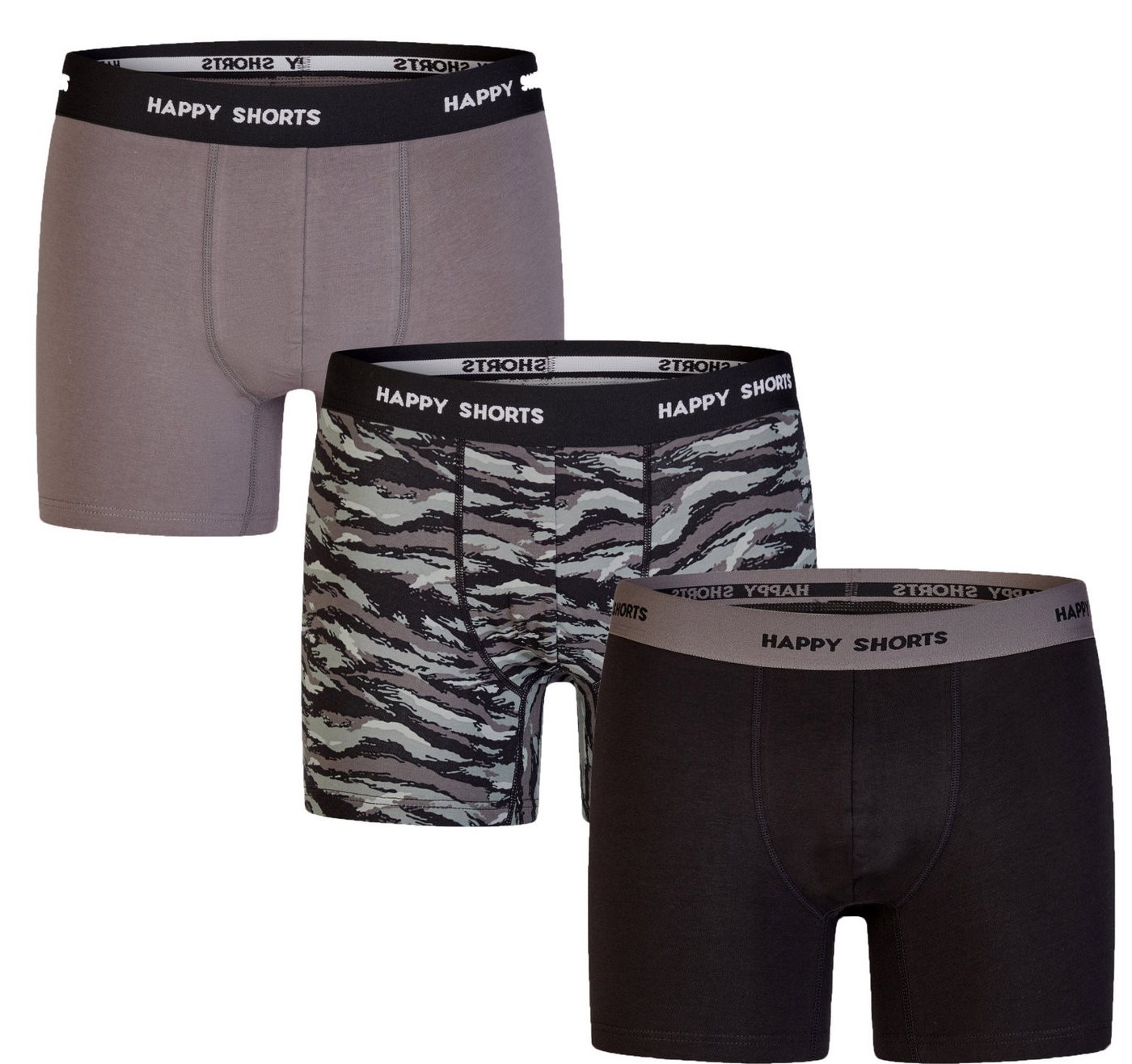 HAPPY SHORTS Boxershorts 3er Pack Herren Pants Boxershorts von HAPPY SHORTS