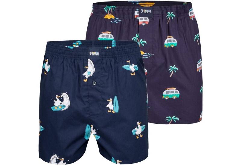 HAPPY SHORTS Boxershorts HAPPY SHORTS Boxershorts Webboxer Boxer Sets zur Auswahl Farbwahl (2-St) von HAPPY SHORTS
