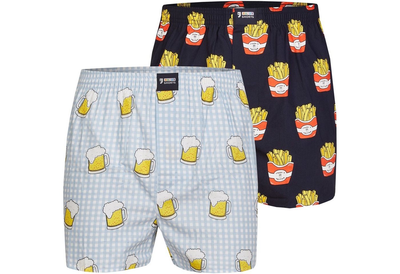 HAPPY SHORTS Boxershorts HAPPY SHORTS Boxershorts Webboxer Boxer Sets zur Auswahl Farbwahl (2-St) von HAPPY SHORTS